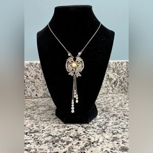 Betsy Johnson silver bow necklace